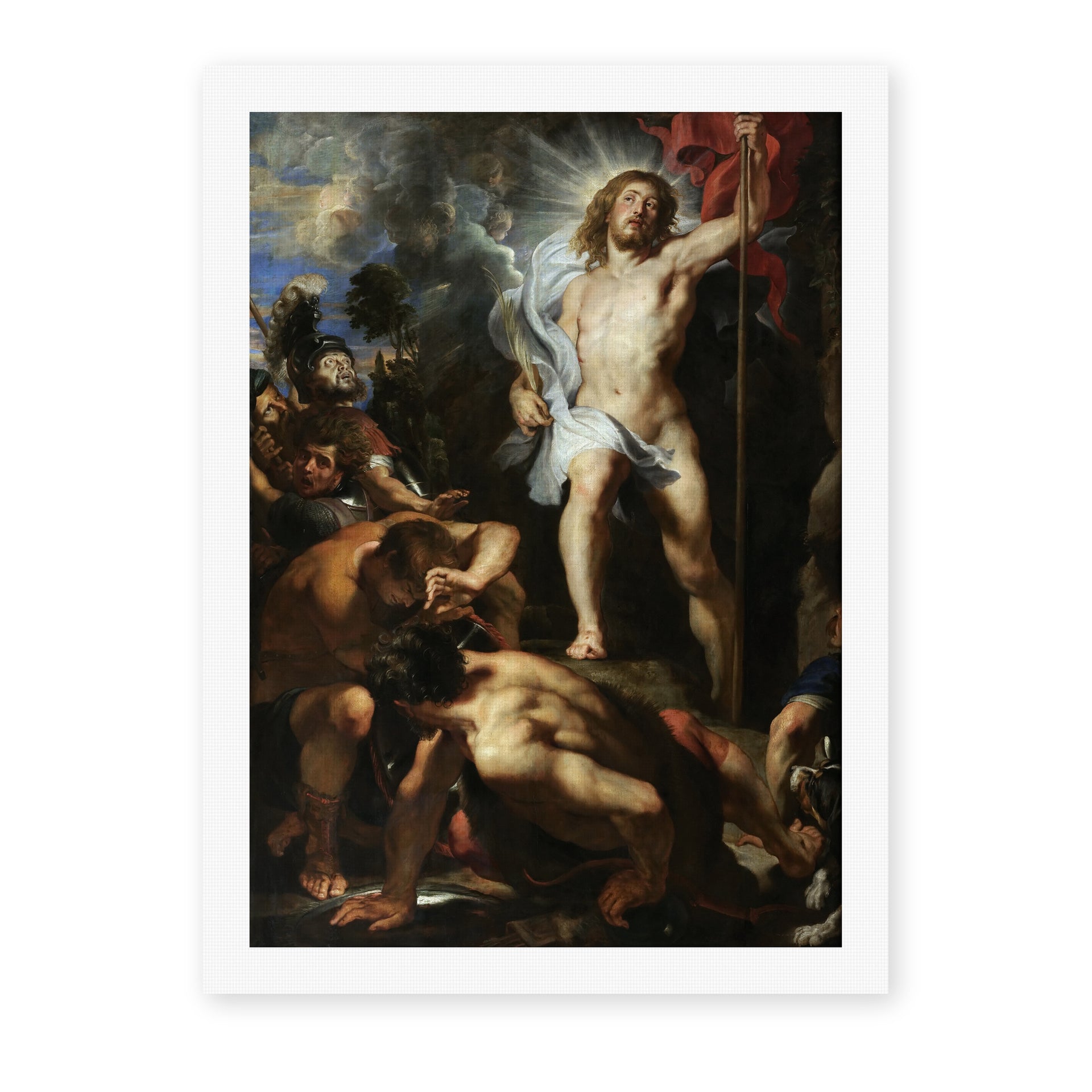 Jacques-Louis David's 'The Resurrection of Christ' painting reproduced as a rolled canvas print
