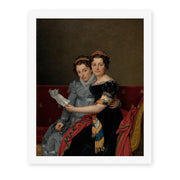 Jacques-Louis David's 'The Sisters Zénaïde and Charlotte Bonaparte' painting reproduced as a rolled canvas print