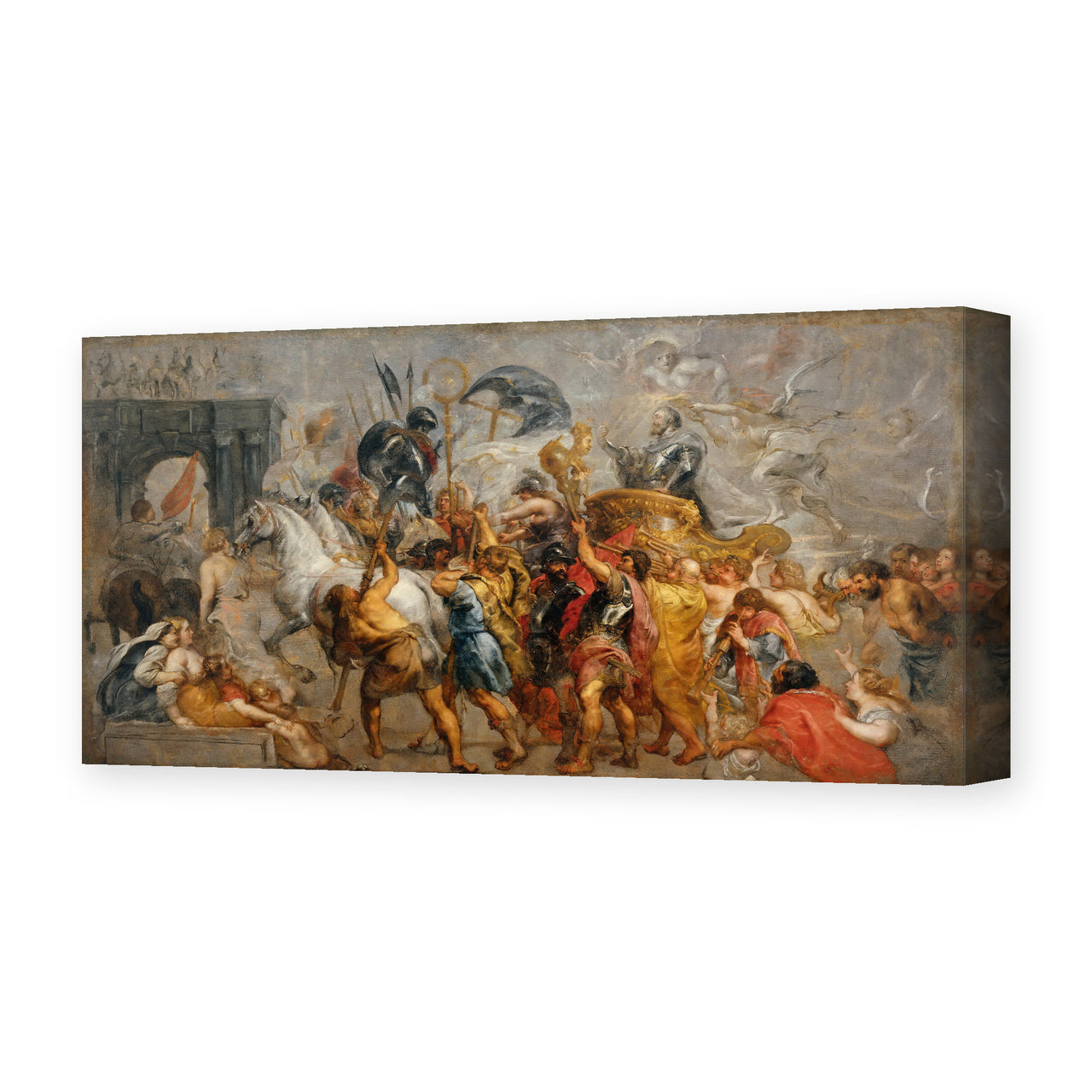 Jacques-Louis David's 'The Triumphal Entry of Henry IV into Paris' painting reproduced as a gallery-wrapped canvas print
