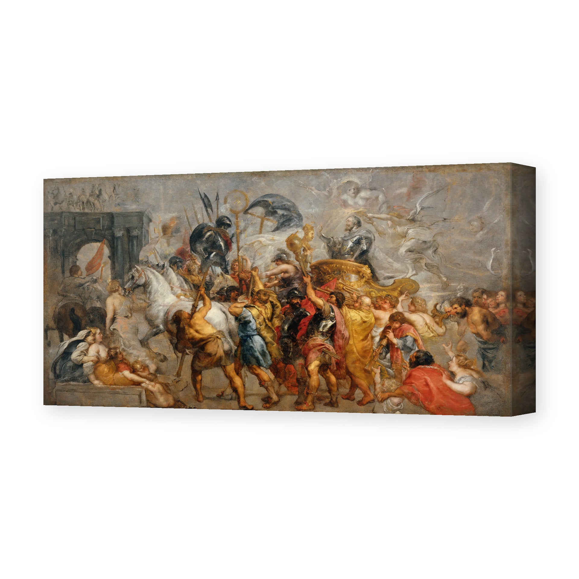 Jacques-Louis David's 'The Triumphal Entry of Henry IV into Paris' painting reproduced as a gallery-wrapped canvas print