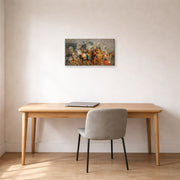 Gallery-wrapped canvas print of Jacques-Louis David's 'The Triumphal Entry of Henry IV into Paris' displayed on a wall in an office
