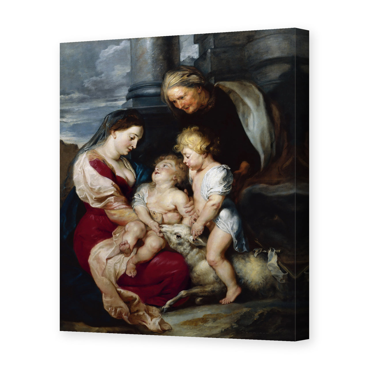 Jacques-Louis David's 'The Virgin and Child with Saint Elizabeth and the Infant saint John the Baptist' painting reproduced as a gallery-wrapped canvas print