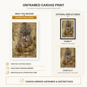 Jacques-Louis David - Triumphal Car of Kallo canvas print size comparison and framing display infographic