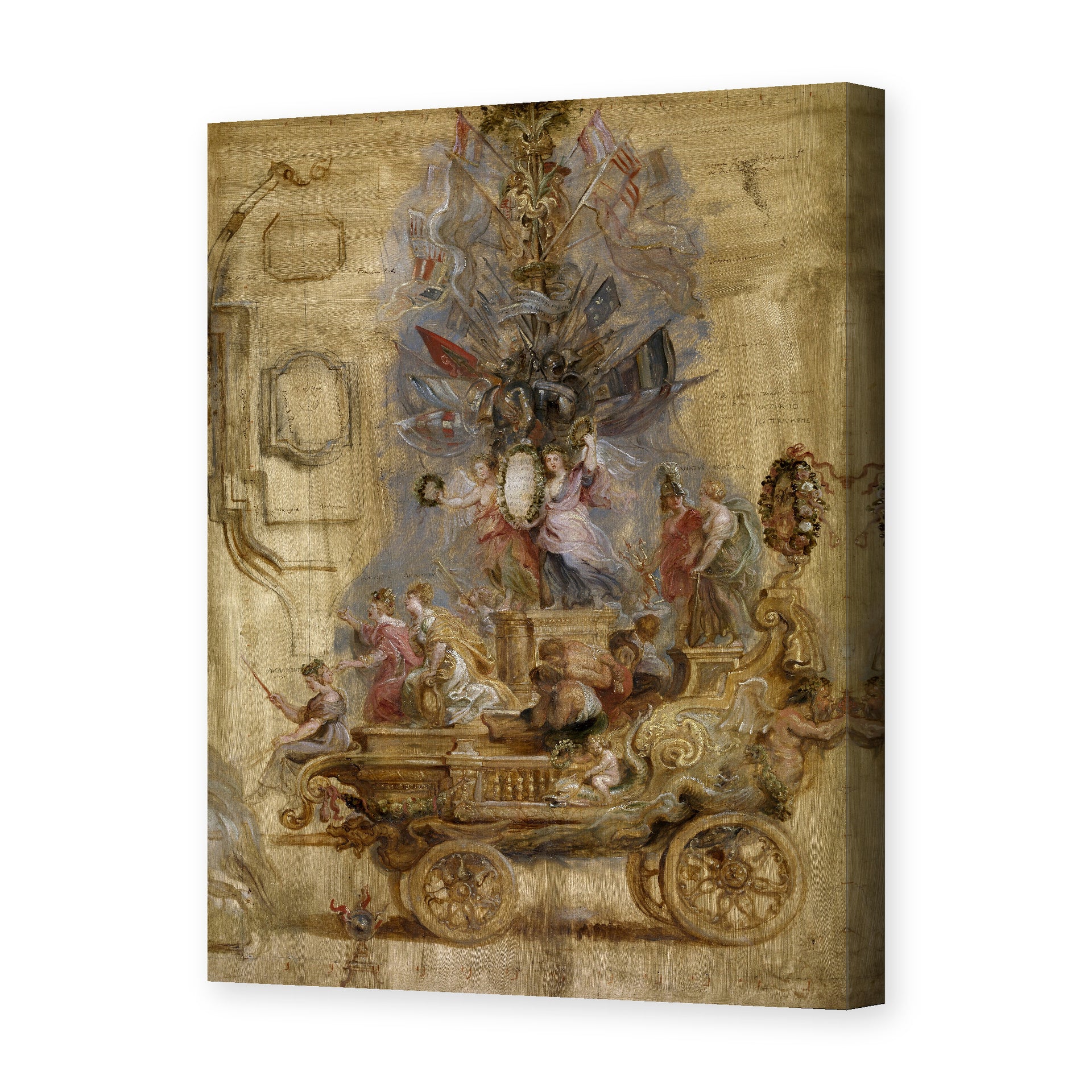Jacques-Louis David's 'Triumphal Car of Kallo' painting reproduced as a gallery-wrapped canvas print
