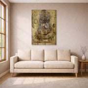 Gallery-wrapped canvas print of Jacques-Louis David's 'Triumphal Car of Kallo' displayed on a wall in a living room