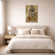 Unframed poster print of Jacques-Louis David's 'Triumphal Car of Kallo' displayed on a wall in a bedroom