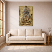 Unframed poster print of Jacques-Louis David's 'Triumphal Car of Kallo' displayed on a wall in a living room