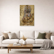 Unframed poster print of Jacques-Louis David's 'Triumphal Car of Kallo' displayed on a wall in a living room