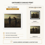 Jean-Francois Millet - The Angelus canvas print size comparison and framing display infographic