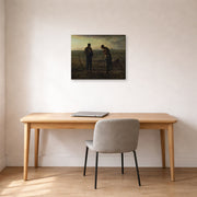 Gallery-wrapped canvas print of Jean-Francois Millet's The Angelus displayed on a wall in a office