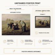 Jean-Francois Millet - The Gleaners poster print size comparison and framing display infographic