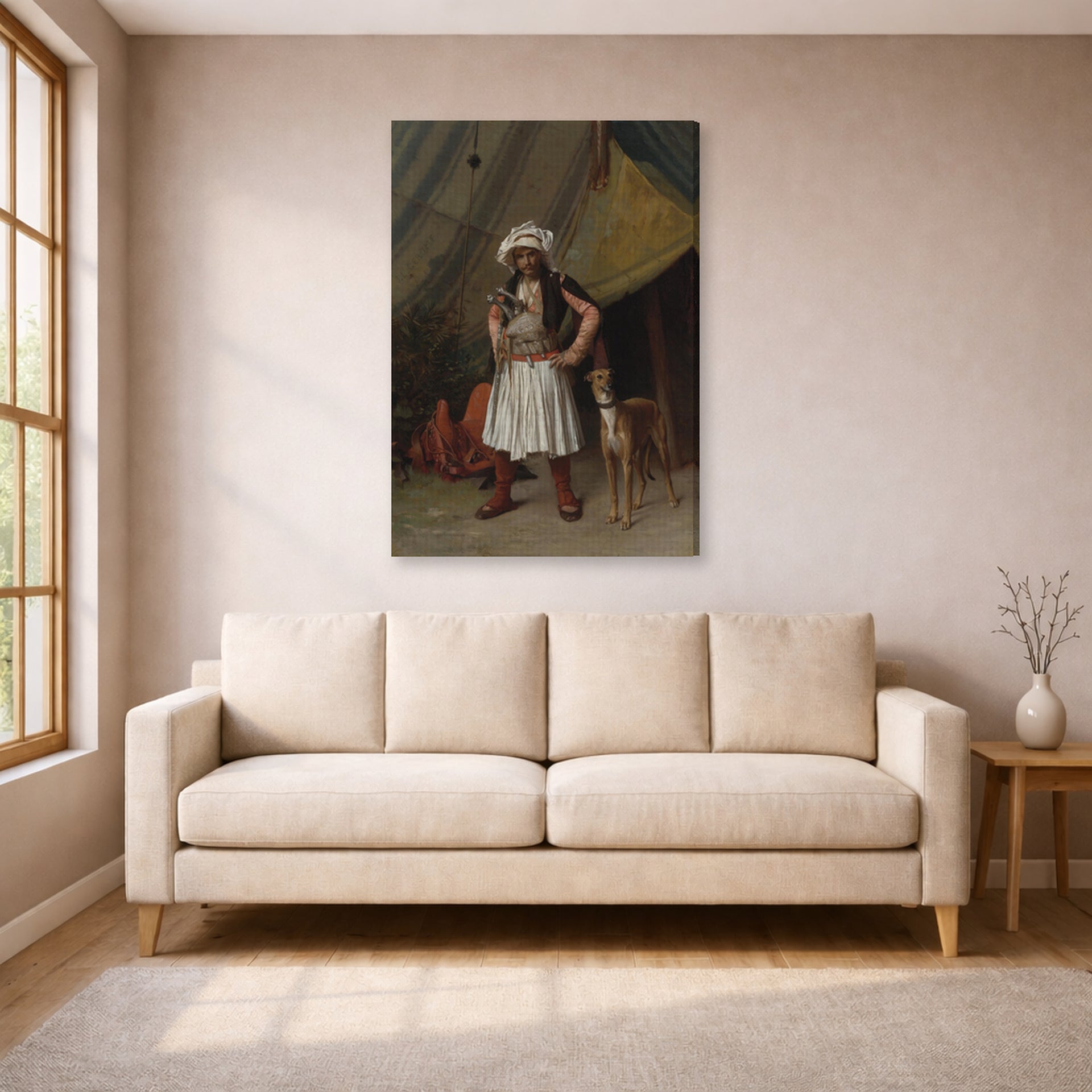 Jean-Leon Gerome - A Bashi Bazouk and His Dog - gallery wrap lifestyle living room 1