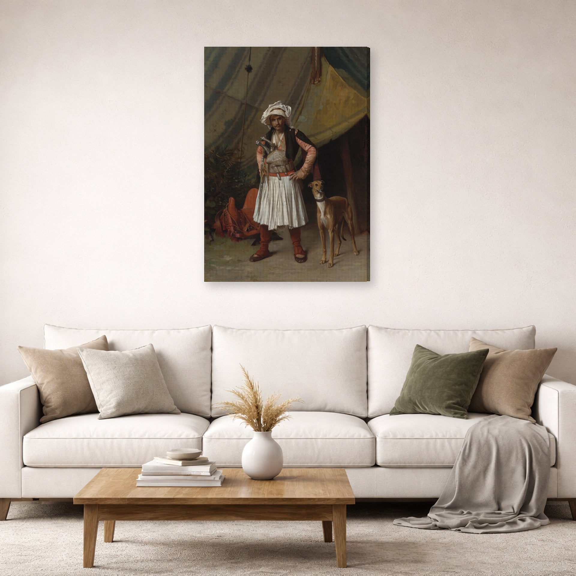 Jean-Leon Gerome - A Bashi Bazouk and His Dog - gallery wrap lifestyle living room 2