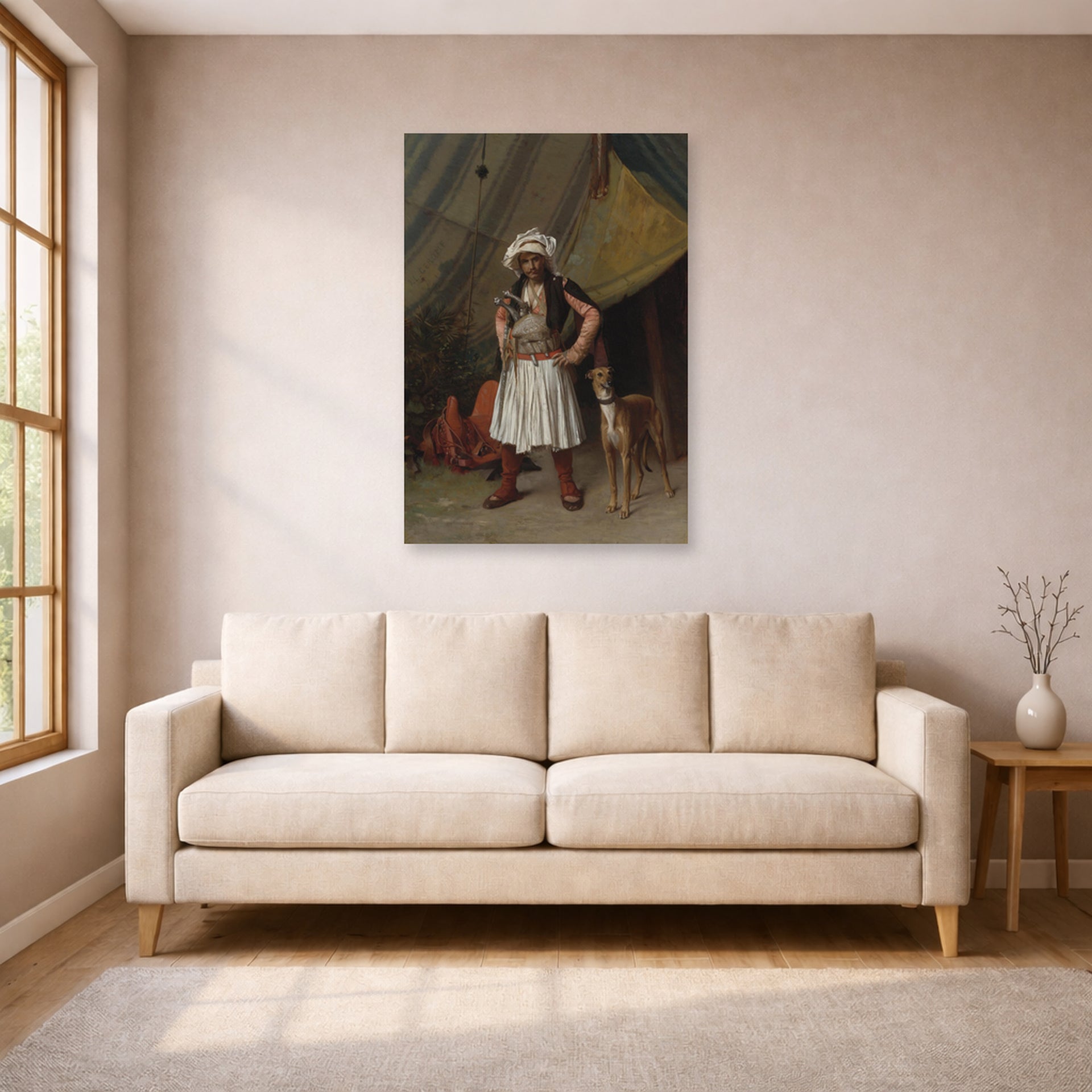 Jean-Leon Gerome - A Bashi Bazouk and His Dog - poster print lifestyle living room 1 unframed