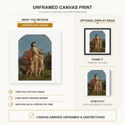 Jean-Leon Gerome - A Young Nymph Teased by Putti - canvas print combined product and display infographic frame and bars not included