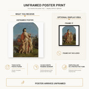 Jean-Leon Gerome - A Young Nymph Teased by Putti - poster print combined product and display infographic
