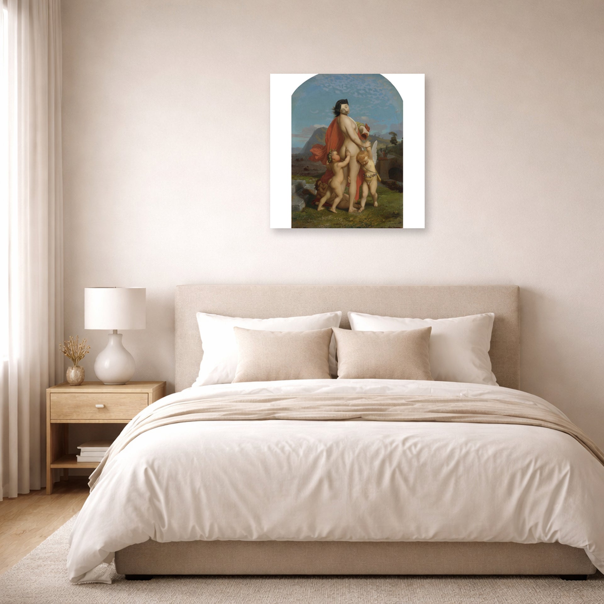 Jean-Leon Gerome - A Young Nymph Teased by Putti - poster print lifestyle bedroom unframed