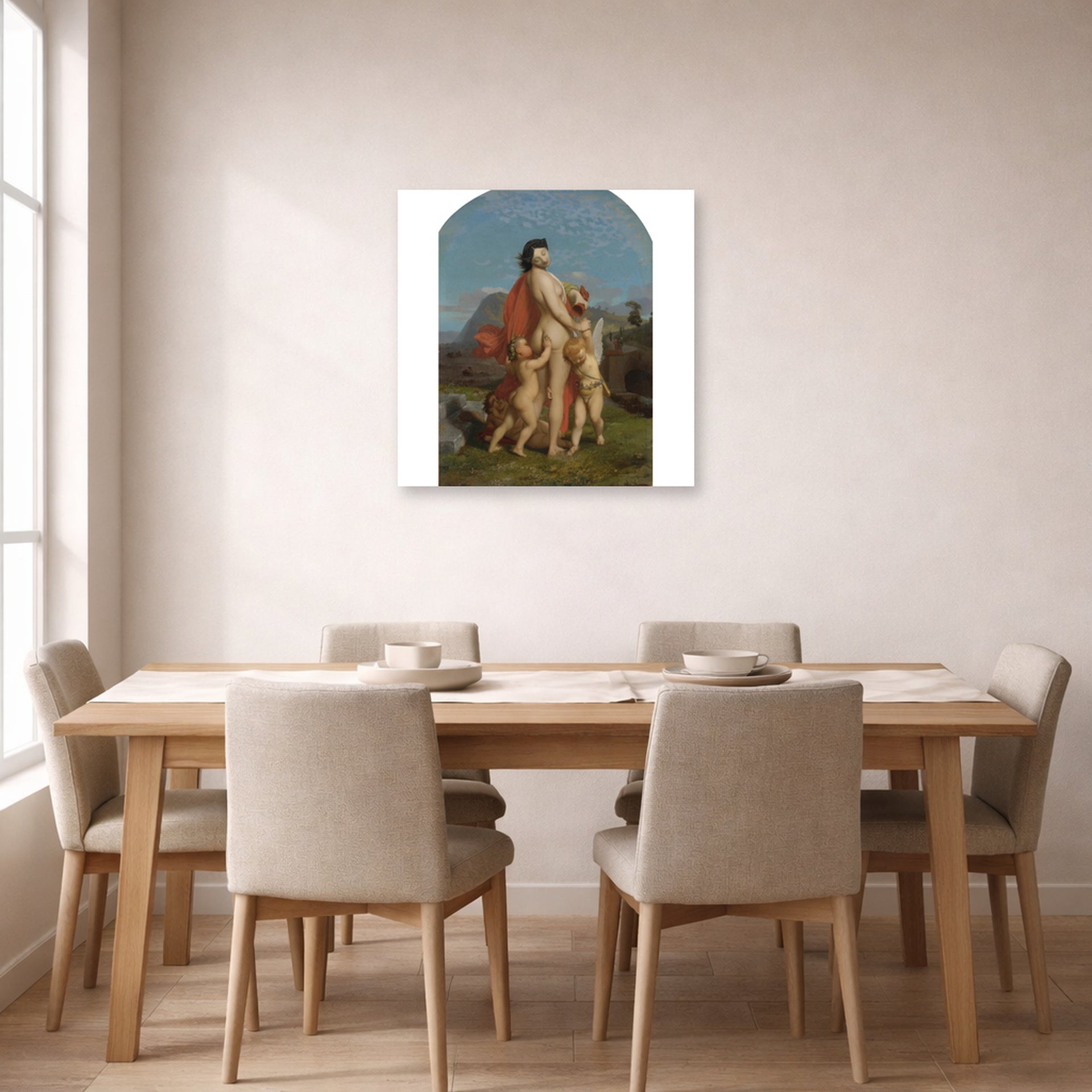 Jean-Leon Gerome - A Young Nymph Teased by Putti - poster print lifestyle dining unframed