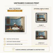 Jean-Leon Gerome - Arnaut Blowing Smoke in His Dog's Nose - canvas print combined product and display infographic frame and bars not included