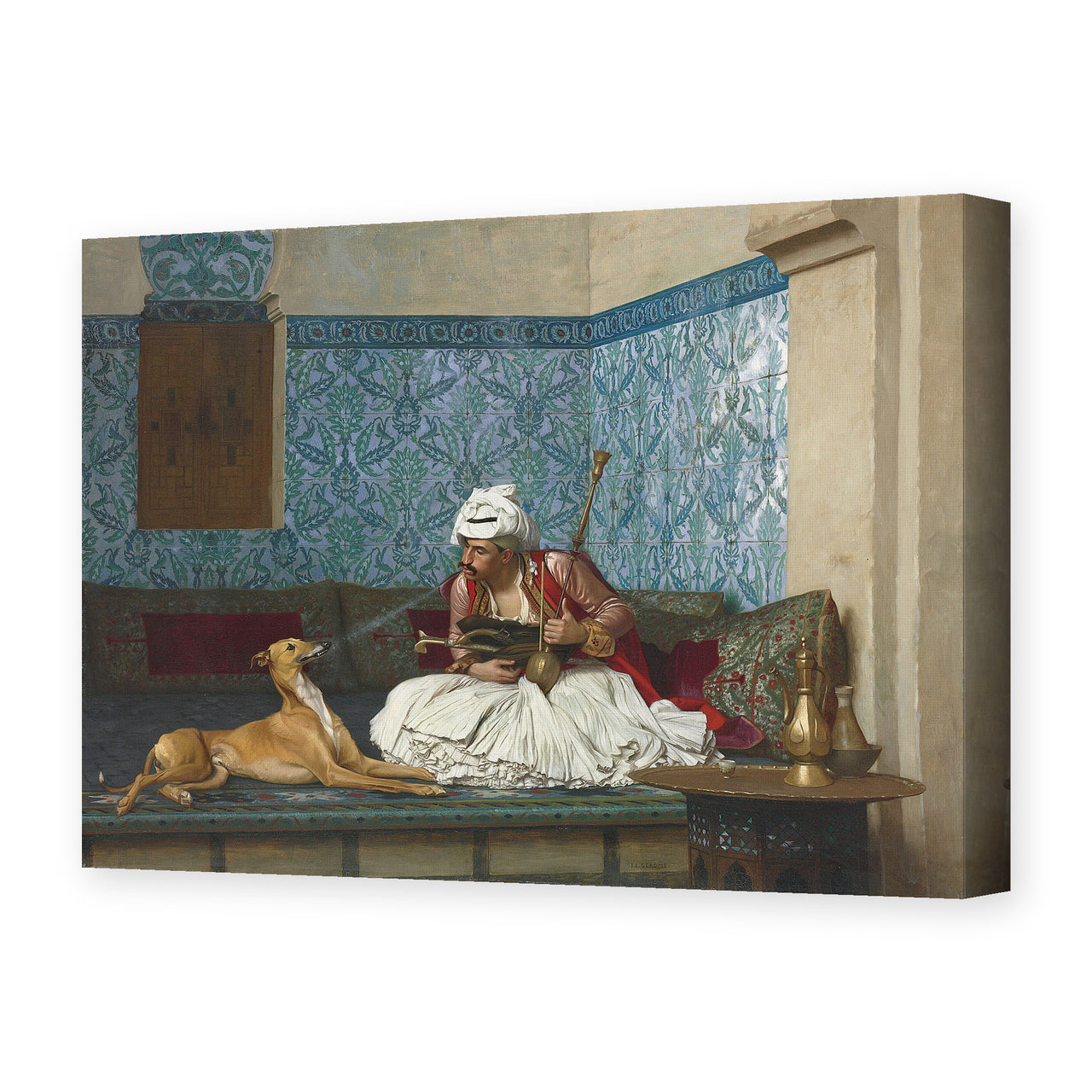 Jean-Leon Gerome - Arnaut Blowing Smoke in His Dog's Nose - gallery wrap hero
