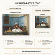 Jean-Leon Gerome - Arnaut Blowing Smoke in His Dog's Nose - poster print combined product and display infographic