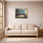 Jean-Leon Gerome - Arnaut Blowing Smoke in His Dog's Nose - poster print lifestyle living room 1 unframed