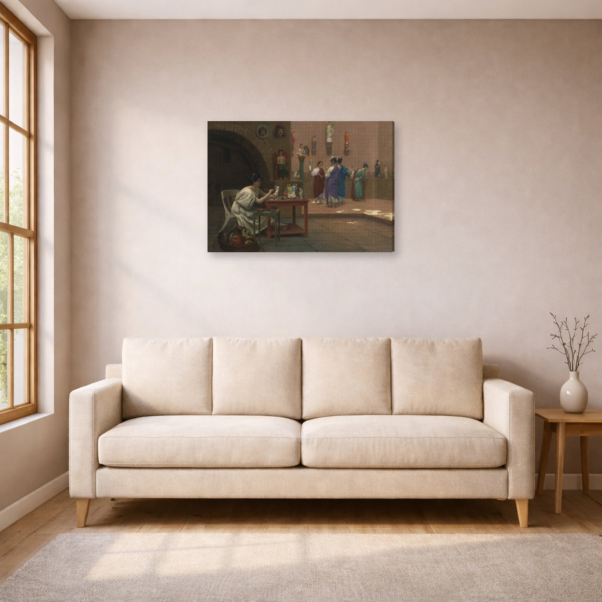 Jean-Leon Gerome - Atelier De Tanagra - gallery wrap lifestyle living room 1