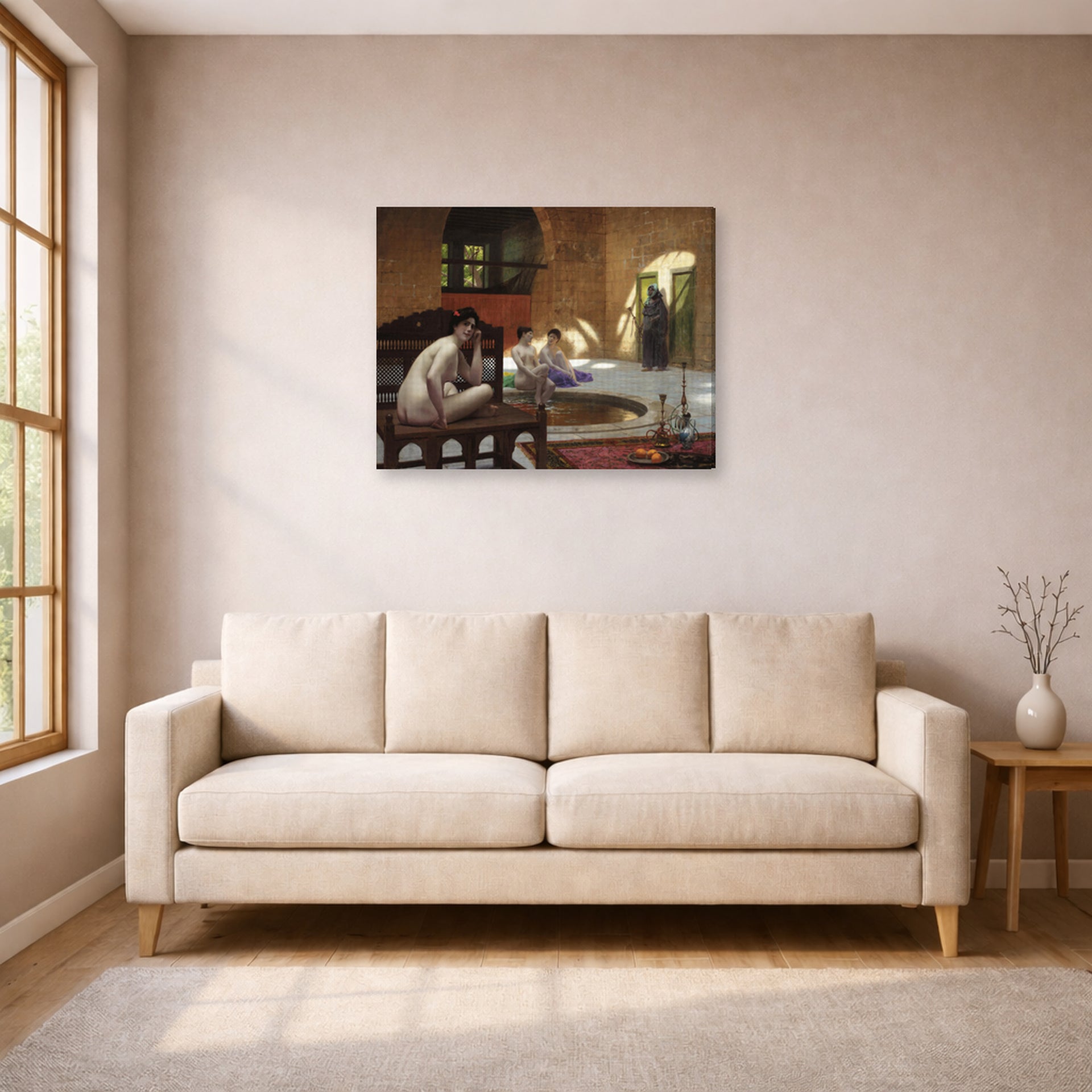 Jean-Leon Gerome - Femmes (au Bain) - Jean Leon Gerome Femmes au Bain gallery wrap lifestyle living room 1
