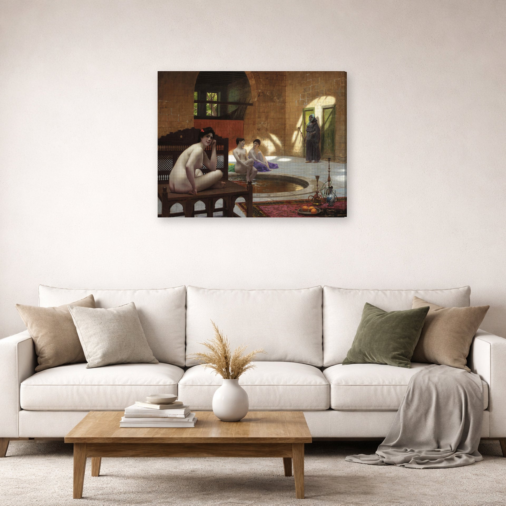 Jean-Leon Gerome - Femmes (au Bain) - Jean Leon Gerome Femmes au Bain gallery wrap lifestyle living room 2