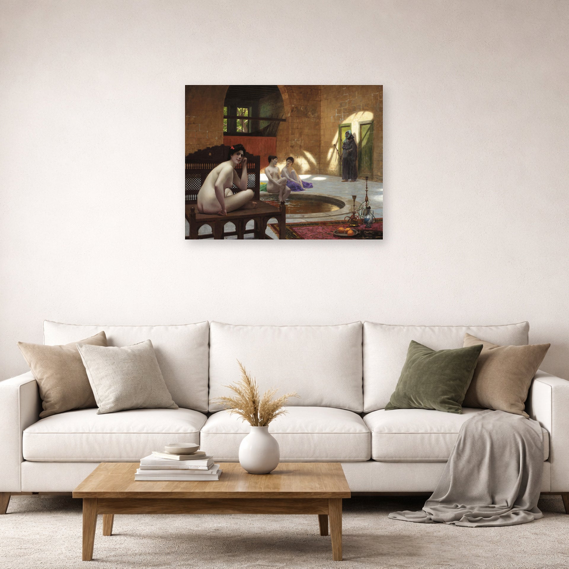 Jean-Leon Gerome - Femmes (au Bain) - Jean Leon Gerome Femmes au Bain poster print lifestyle living room 2 unframed