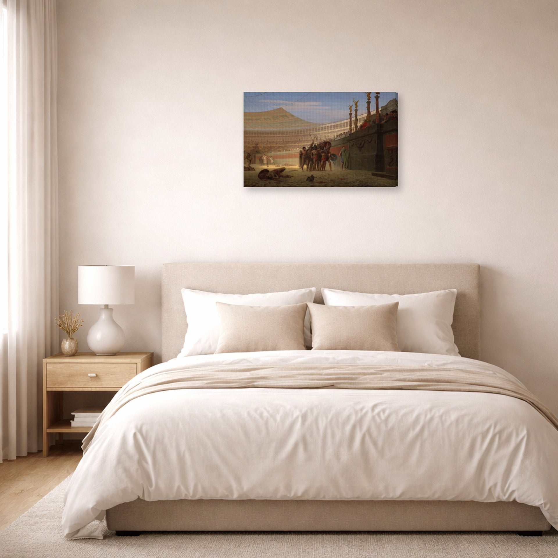 Jean-Leon Gerome - Hail Caesar We Who Are About to Die Salute You - gallery wrap lifestyle bedroom