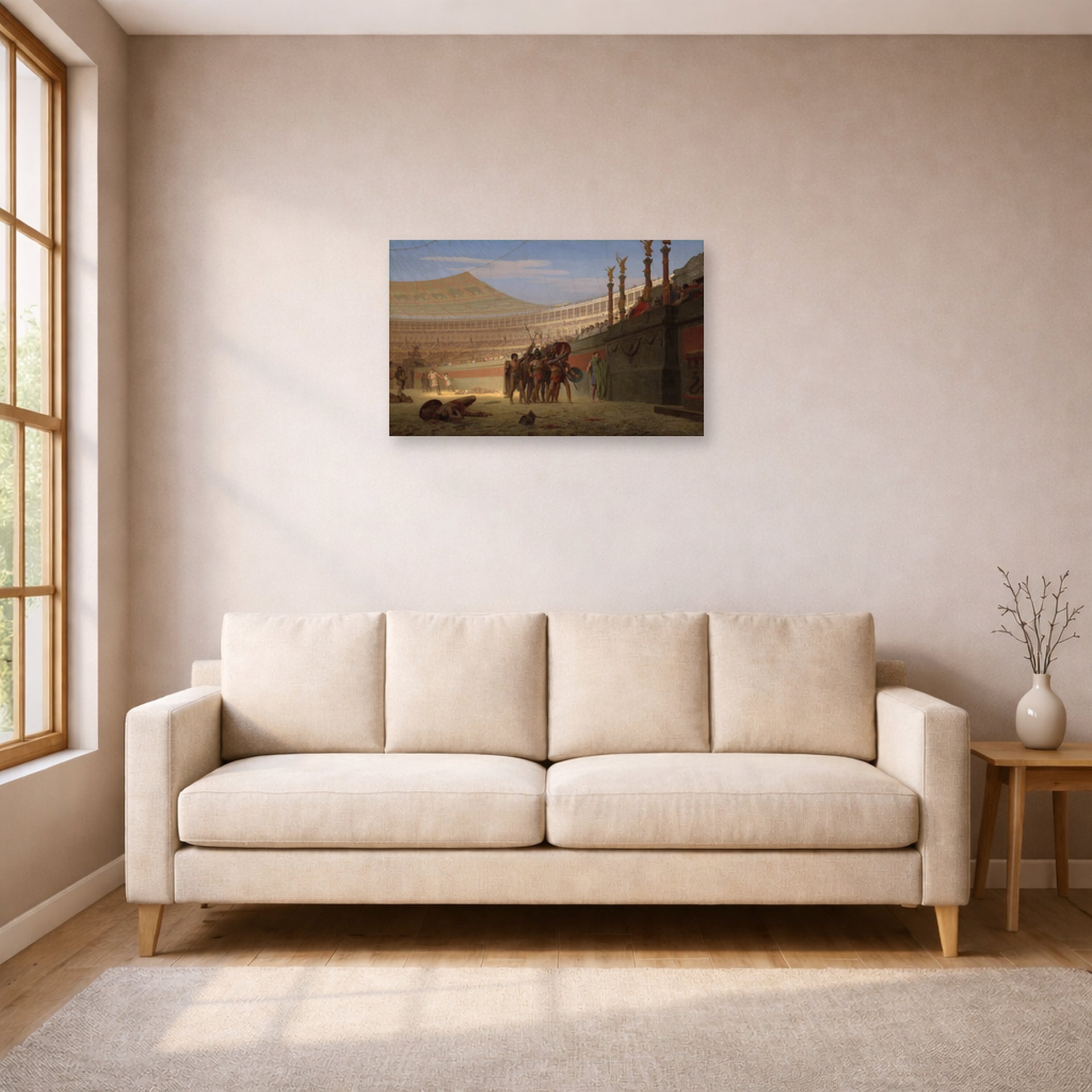 Jean-Leon Gerome - Hail Caesar We Who Are About to Die Salute You - poster print lifestyle living room 1 unframed