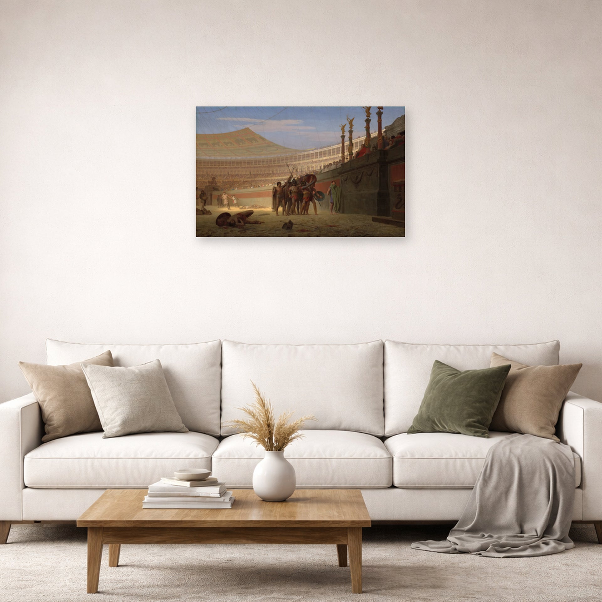 Jean-Leon Gerome - Hail Caesar We Who Are About to Die Salute You - poster print lifestyle living room 2 unframed