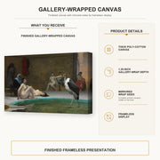 Jean-Leon Gerome - In the Harem Bath - gallery wrap product details infographic