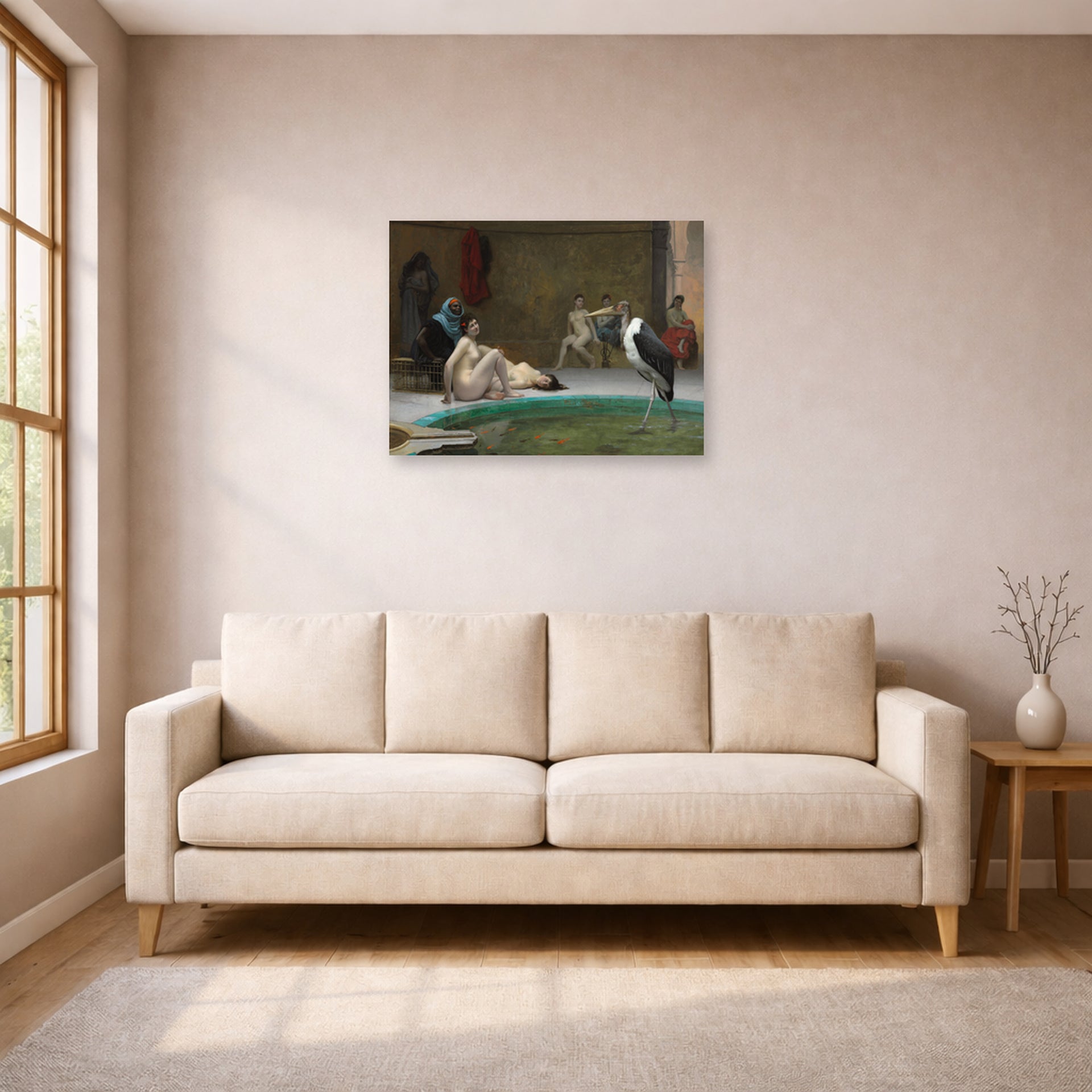 Jean-Leon Gerome - In the Harem Bath - poster print lifestyle living room 1 unframed