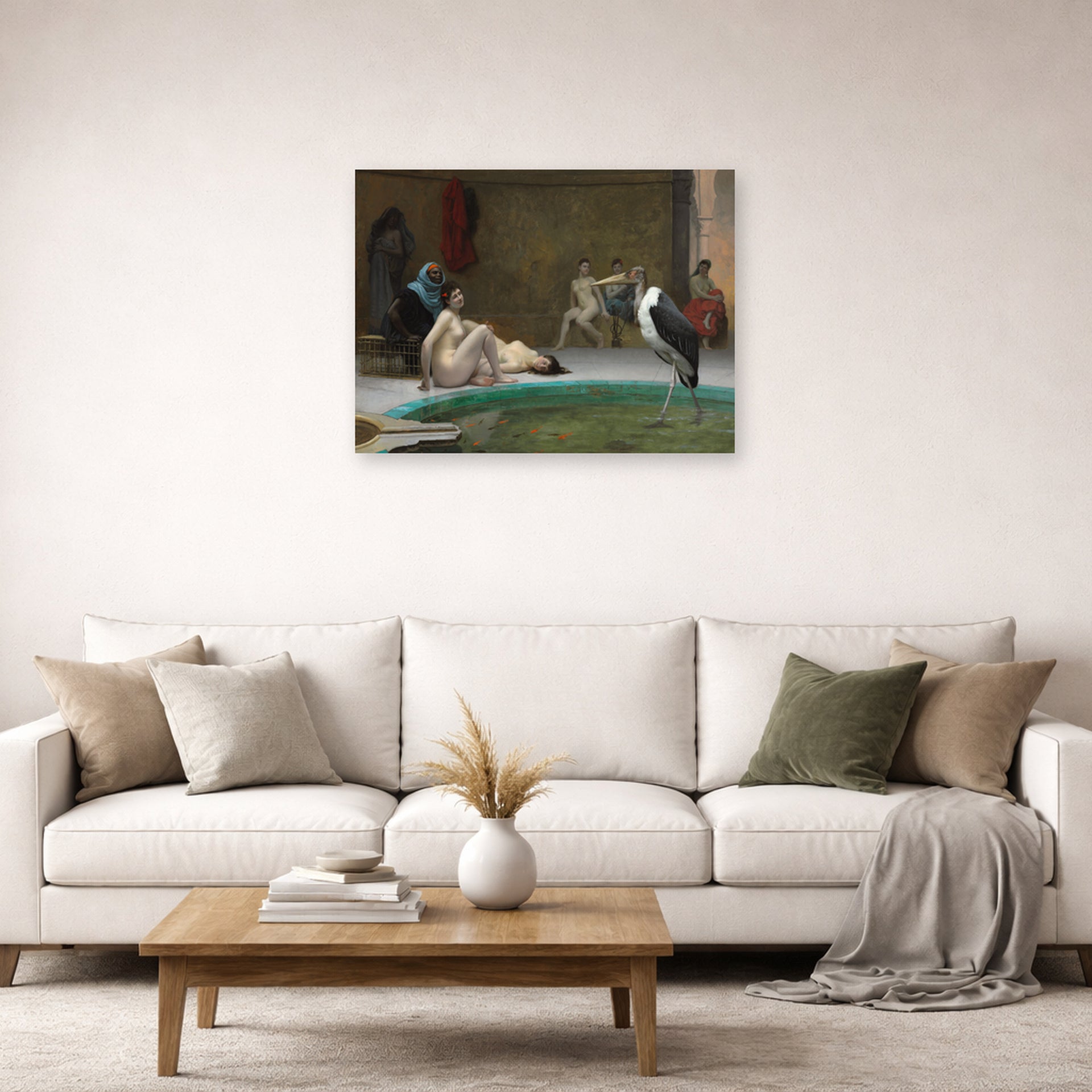 Jean-Leon Gerome - In the Harem Bath - poster print lifestyle living room 2 unframed