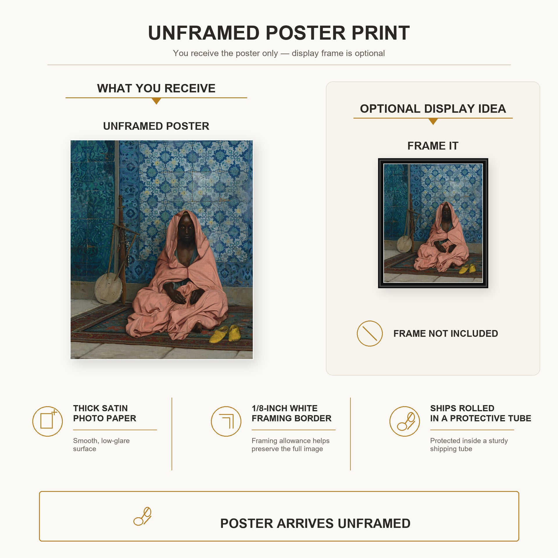 Jean-Leon Gerome - Le Barde Noir - poster print combined product and display infographic
