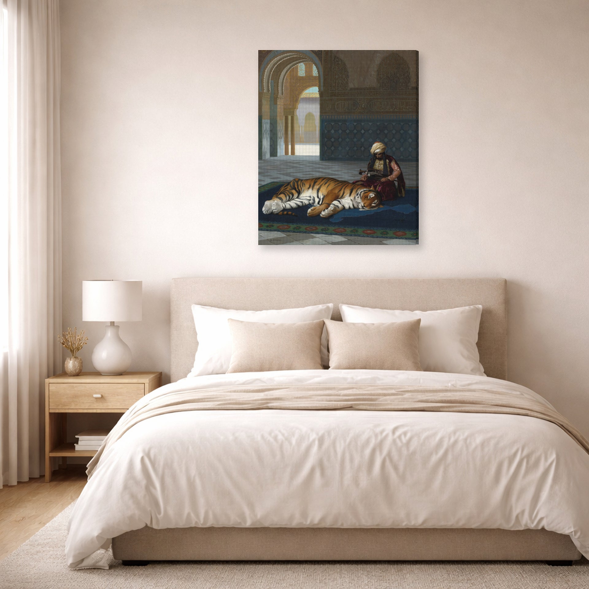 Jean-Leon Gerome - Le Tigre Et Le Gardien - gallery wrap lifestyle bedroom