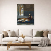 Jean-Leon Gerome - Le Tigre Et Le Gardien - gallery wrap lifestyle living room 2