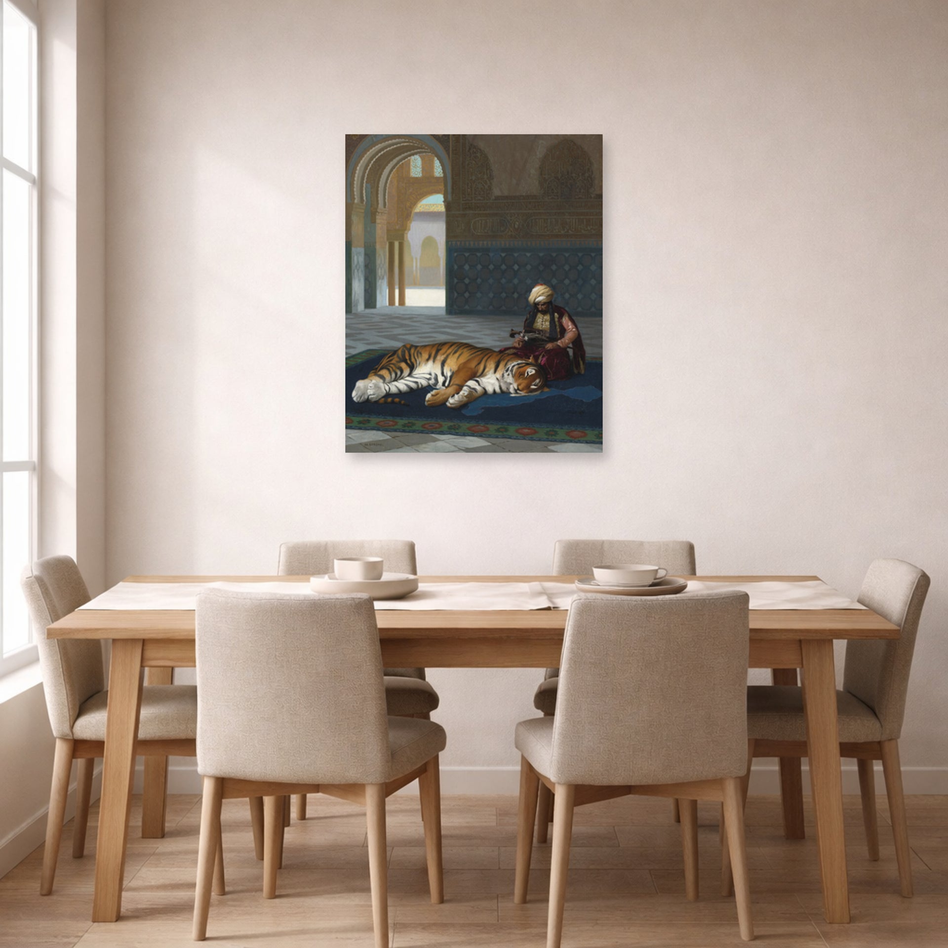 Jean-Leon Gerome - Le Tigre Et Le Gardien - poster print lifestyle dining unframed