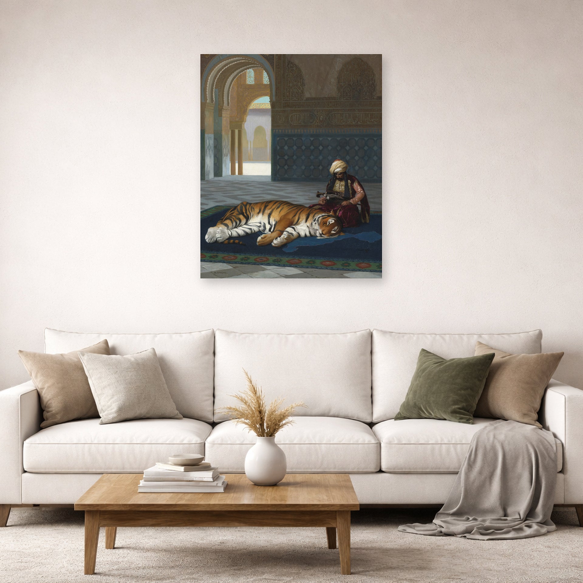 Jean-Leon Gerome - Le Tigre Et Le Gardien - poster print lifestyle living room 2 unframed