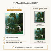 Jean-Leon Gerome - Leda and the Swan - canvas print combined product and display infographic frame and bars not included