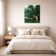 Jean-Leon Gerome - Leda and the Swan - gallery wrap lifestyle bedroom