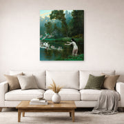 Jean-Leon Gerome - Leda and the Swan - gallery wrap lifestyle living room 2