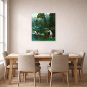Jean-Leon Gerome - Leda and the Swan - poster print lifestyle dining unframed