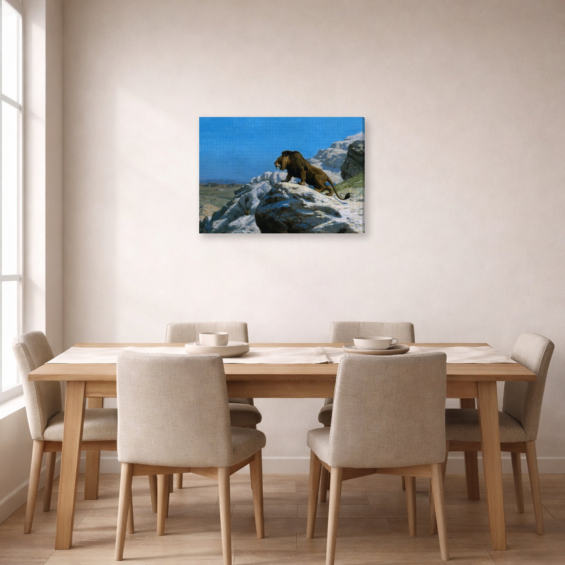 Jean-Leon Gerome - Lion on the Watch - gallery wrap lifestyle dining