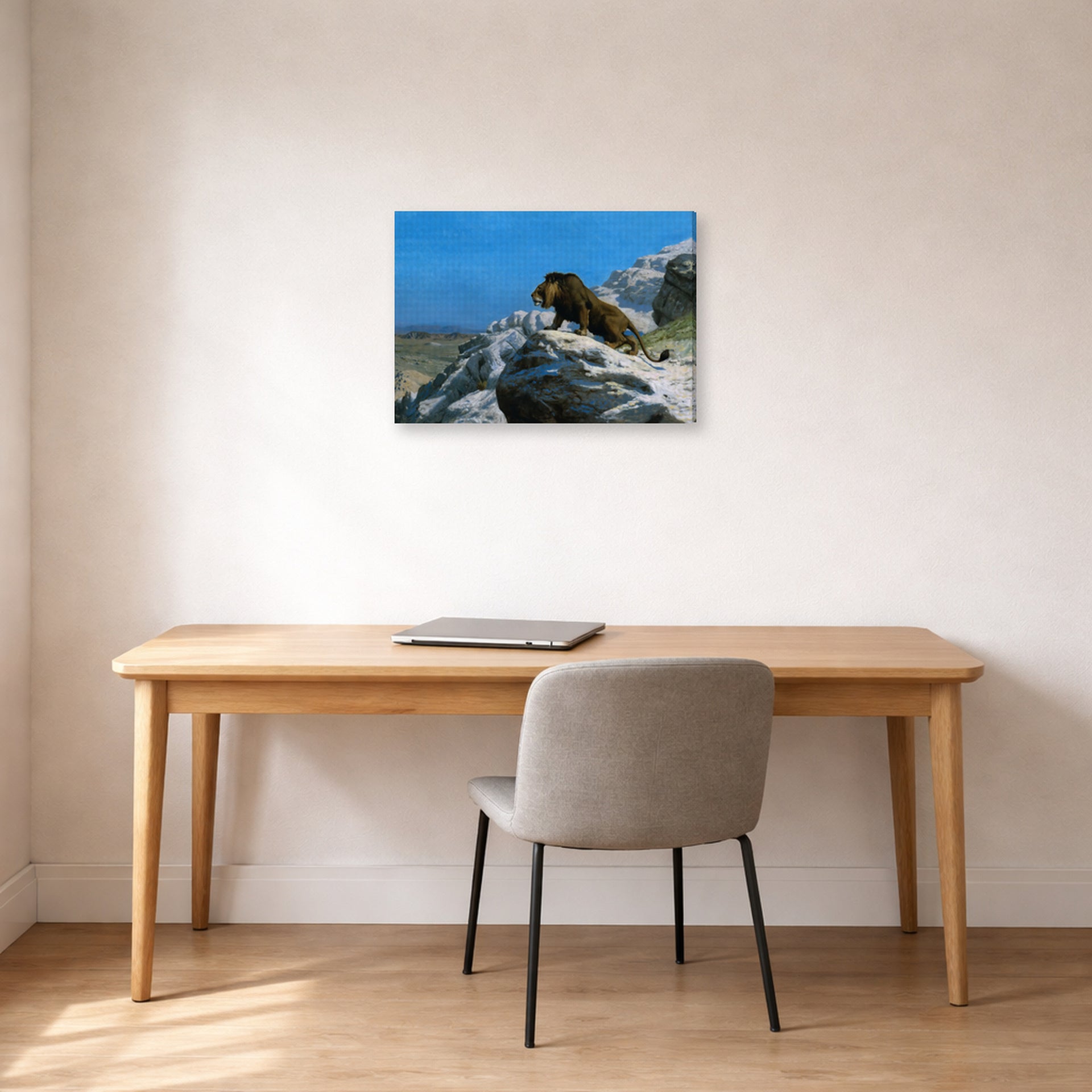 Jean-Leon Gerome - Lion on the Watch - gallery wrap lifestyle office