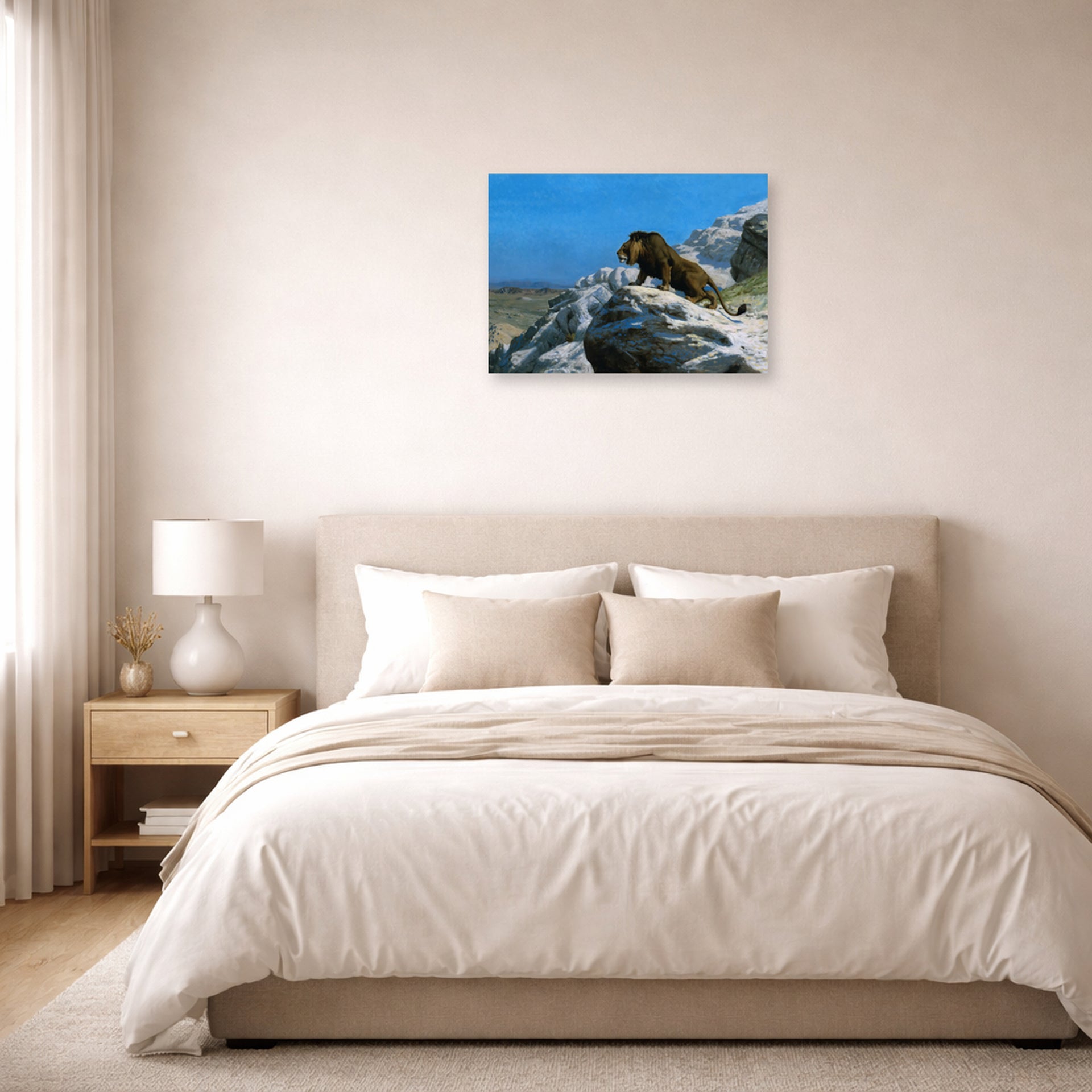 Jean-Leon Gerome - Lion on the Watch - poster print lifestyle bedroom unframed