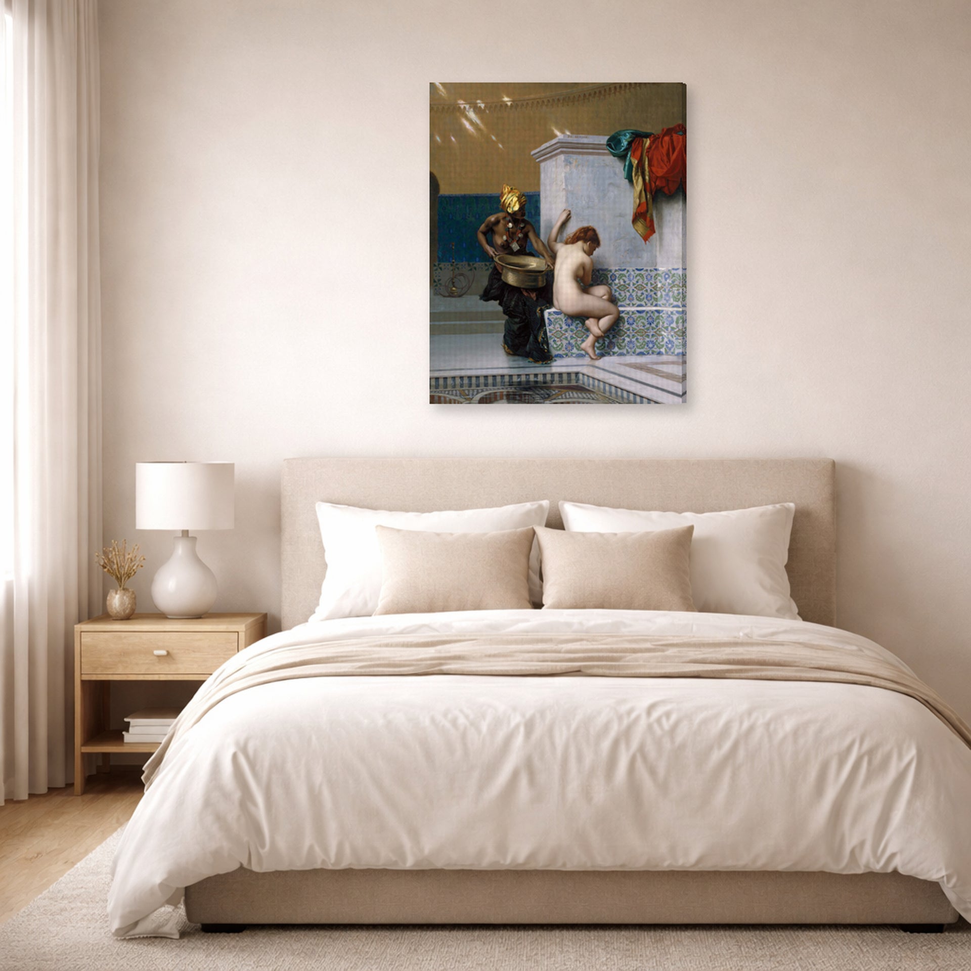 Jean-Leon Gerome - Moorish Bath - gallery wrap lifestyle bedroom