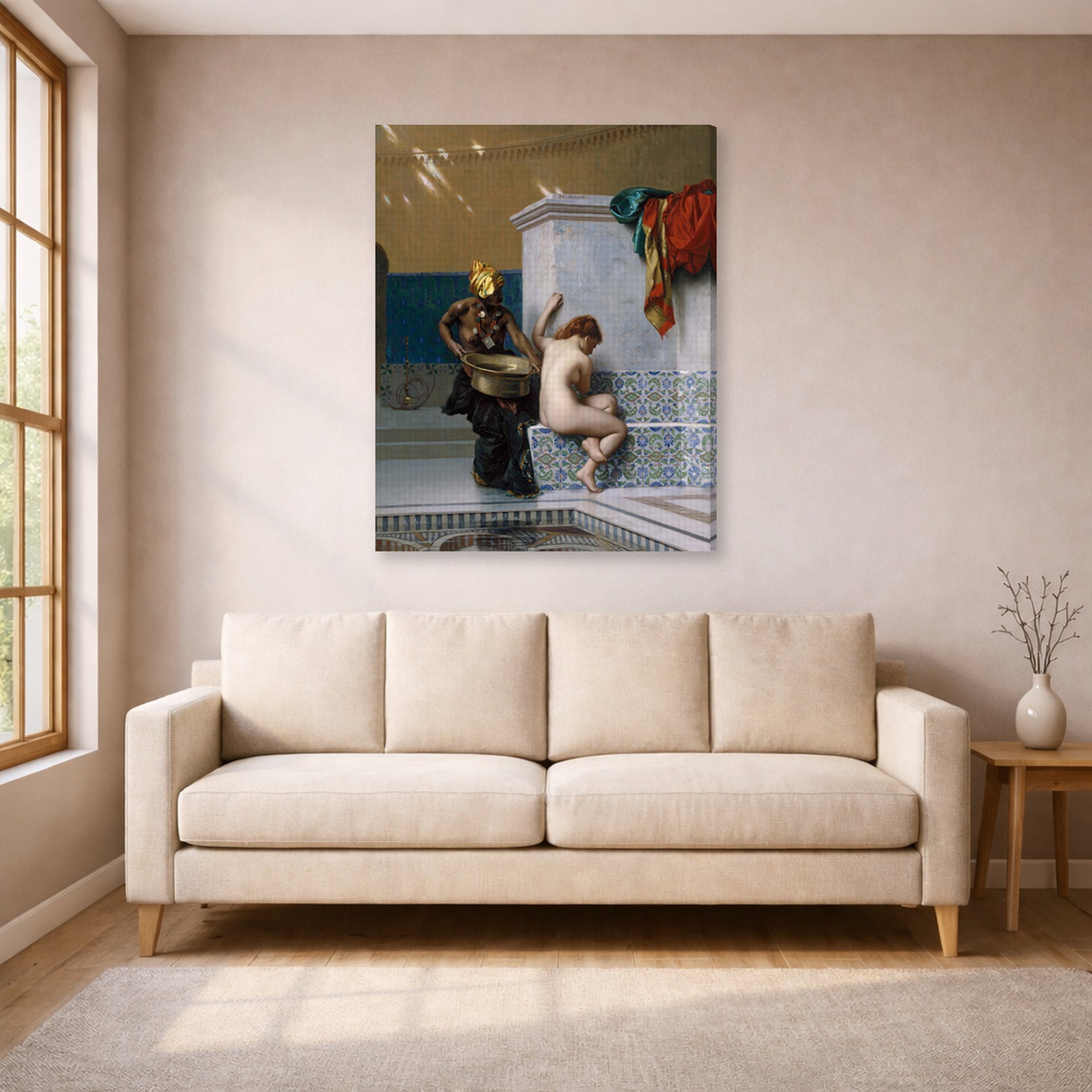 Jean-Leon Gerome - Moorish Bath - gallery wrap lifestyle living room 1